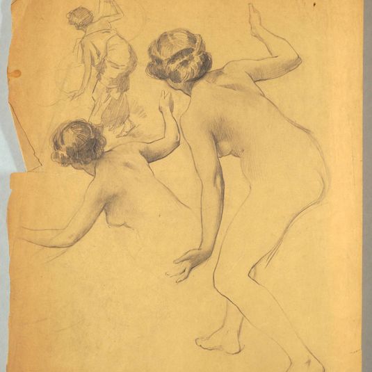 Study of Bending Nude Figure