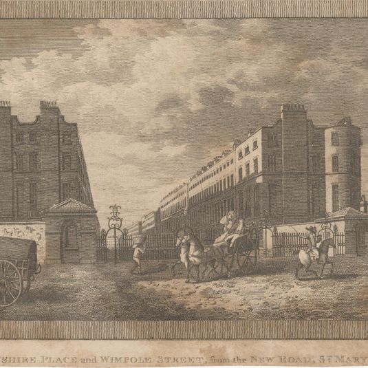 Devonshire Place and Wimpole Street, from the New Road, St. Mary Le Bone