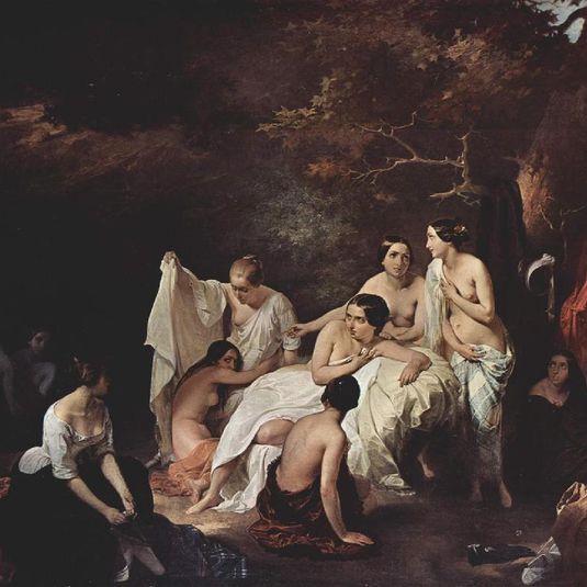 Bathing nymphs