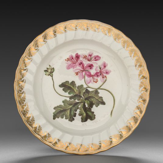 Plate from Dessert Service: Geranium Terabinthinum