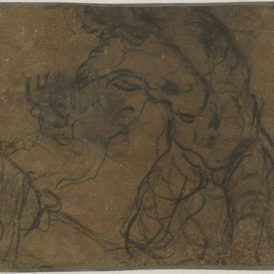 Two Male Figures in Motion (verso)