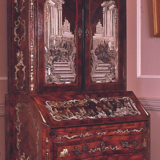 A Piedmontese Ivory and Mother-of-Pearl Inlaid Bureau-Cabinet