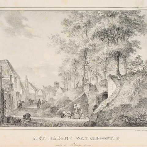 'Het Bagyne Waterpoortje nabij de Plompe toren'
