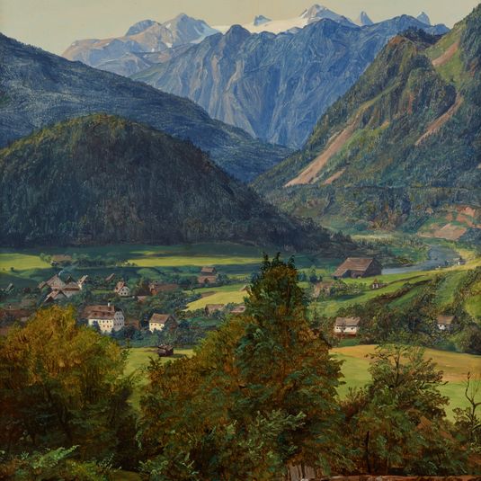 View of the Dachstein from the "Sophien-Doppelblick" near Ischl