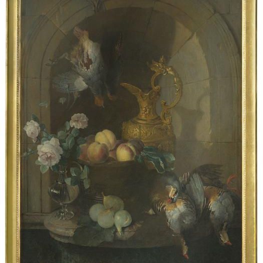 Nature morte à l'aiguière et au vase de roses