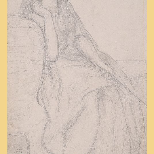 Tissot: Study of Elizabeth Siddall for The Return of  Tibullus to Delia, 1851
