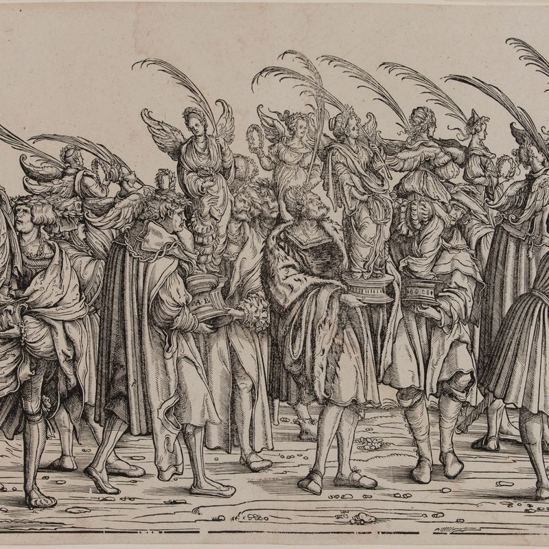 Le Cortège triomphal de l'Empereur Maximilien Ier : Procession avec palmes (Dornik-Eger 36, Bartsch 81)