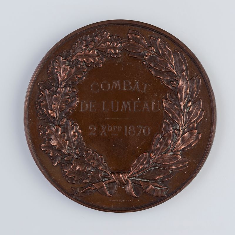 Médaille attribuée à Jean-François Marie Morice pour sa participation au combat de Lumeau, 2 décembre 1870