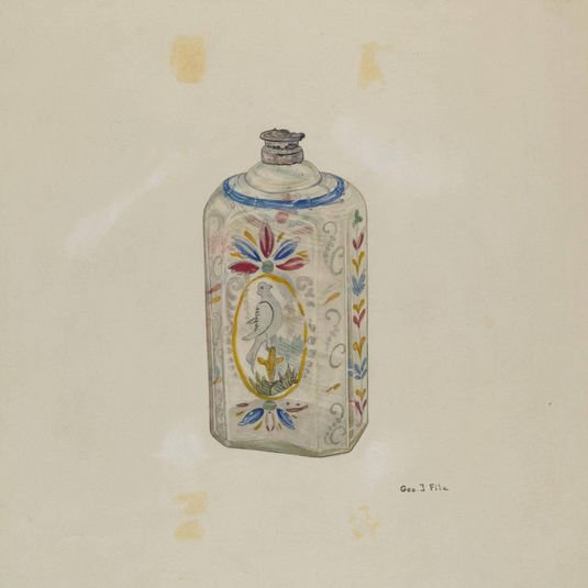 Decorated Glass Flask
