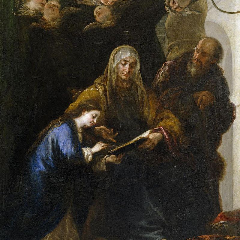 Santa Ana enseñando a leer a la Virgen