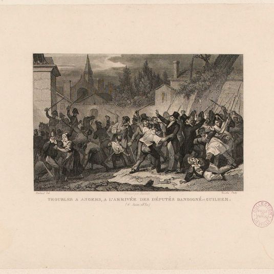 TROUBLES A ANGERS, A L'ARRIVÉE DES DÉPUTÉS DANDIGNÉ et GUILHEM. / (6 Juin 1830).