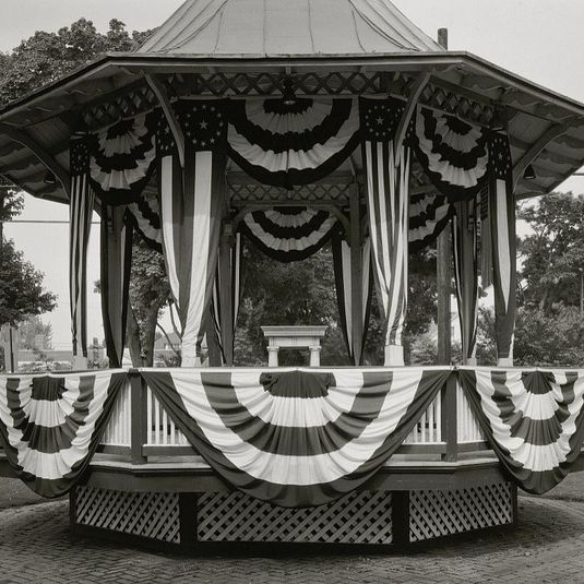 Memorial Day Bunting on Gazebo. US 209, Millersburg, Pennsylvania
