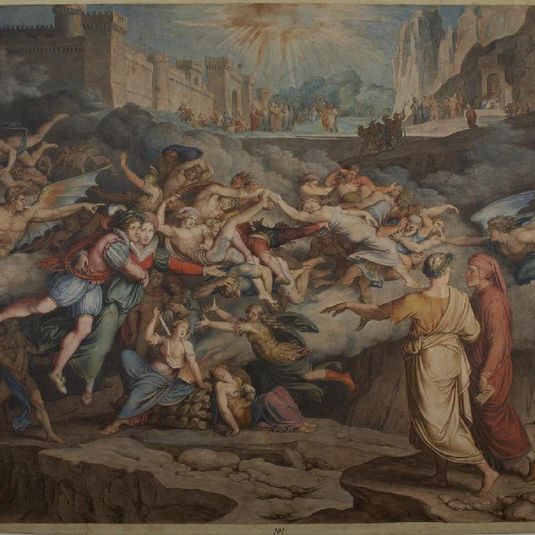 Dante and Virgil in the Second Circle in Hell