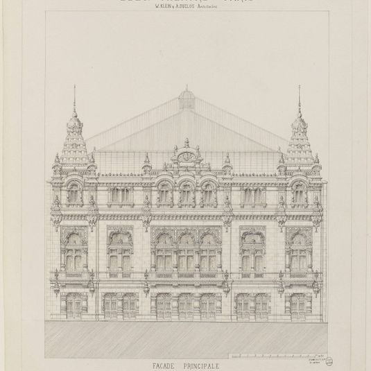 Façade principale du théâtre Eden, rue Boudreau, IXe arrondissement, Paris