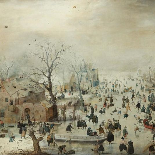 Winter Landscape with Ice Skaters