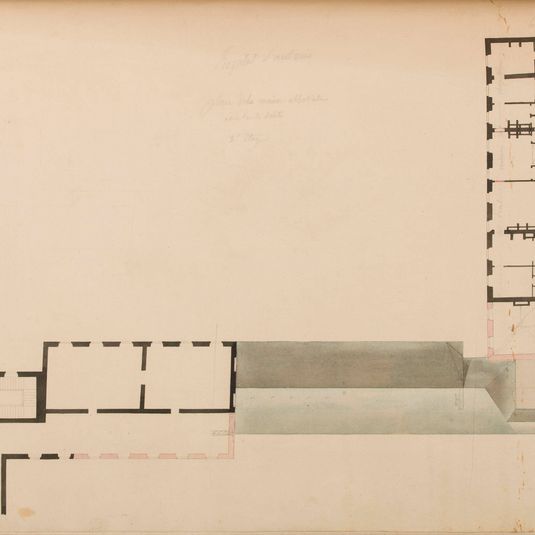 Hôpital Saint-Antoine : ancienne maison abbatiale, aile droite, plan du deuxième étage