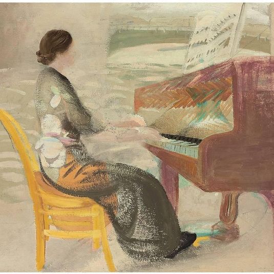 Woman playing a piano (Vera Moore)