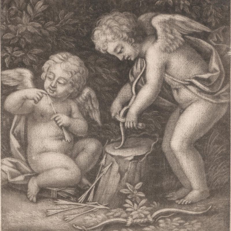 Cupids Trying Out a Bow