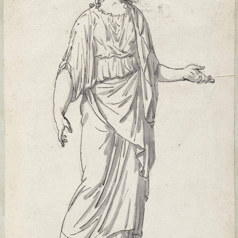 Classical Sculpture of a Woman with an Outstretched Arm