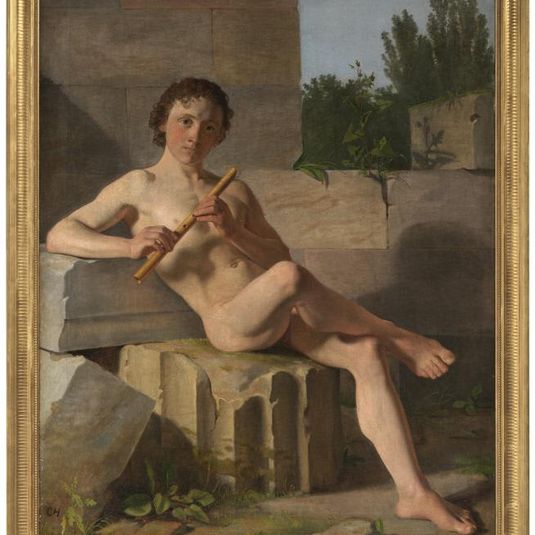 A Male Model Playing Flute