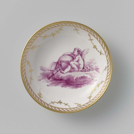Saucer with a putto on clouds
