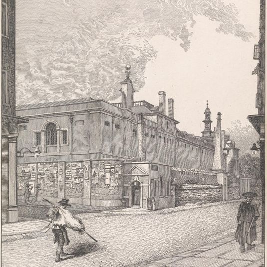 South West View of Bethlem Hospital and London Wall