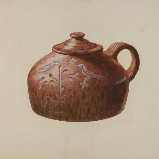 Pa. German Bean Pot with Lid