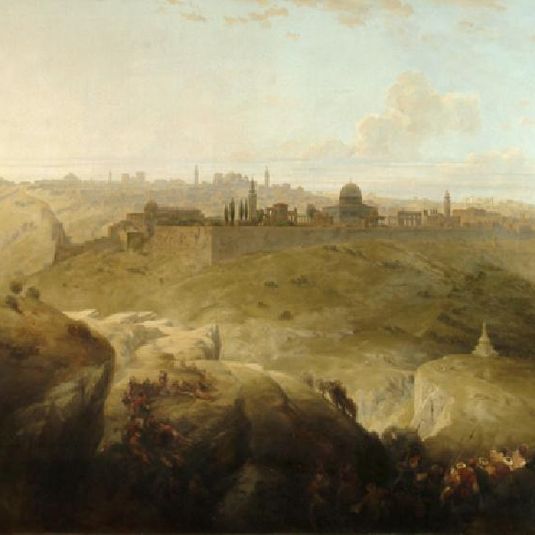 Audio description of Pilgrims Approaching Jerusalem by David Roberts