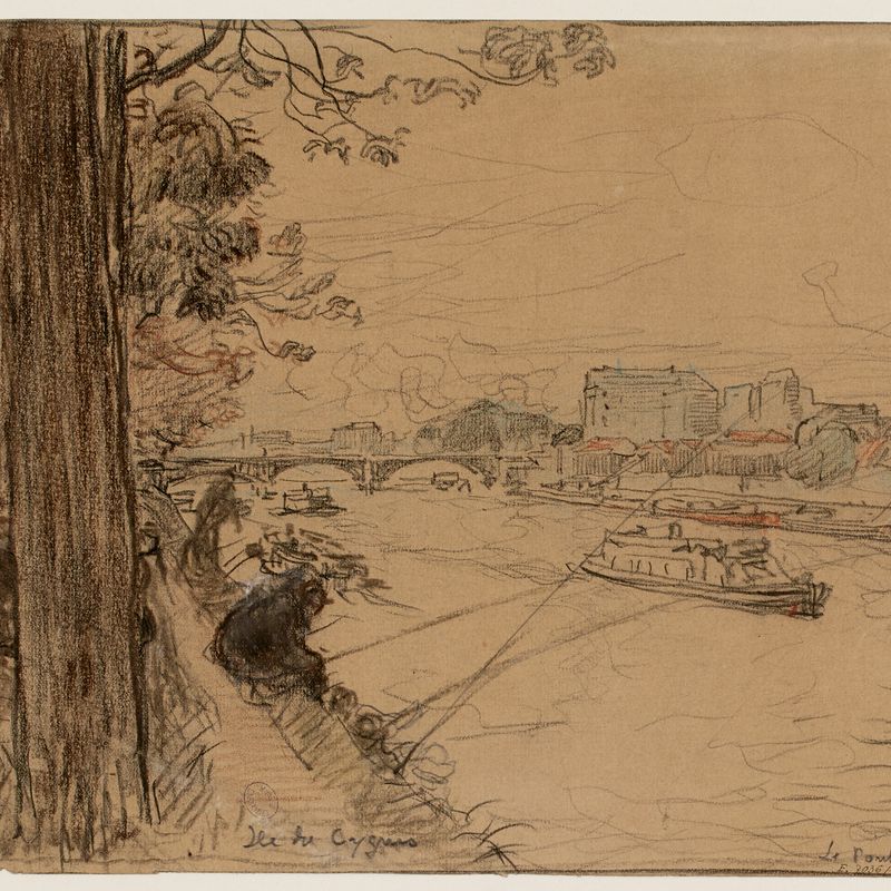 La Seine au port de Grenelle, vue de l'île des Cygnes