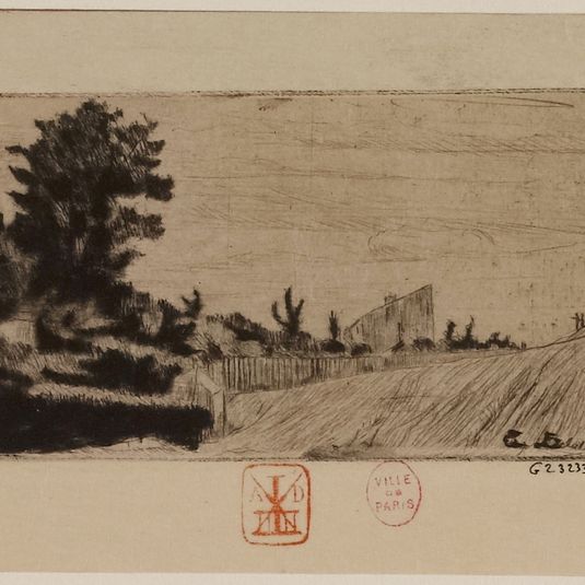Rue Saint-Vincent (vue du parc Pereire, peut-être l'actuel parc de la Turlure ?)