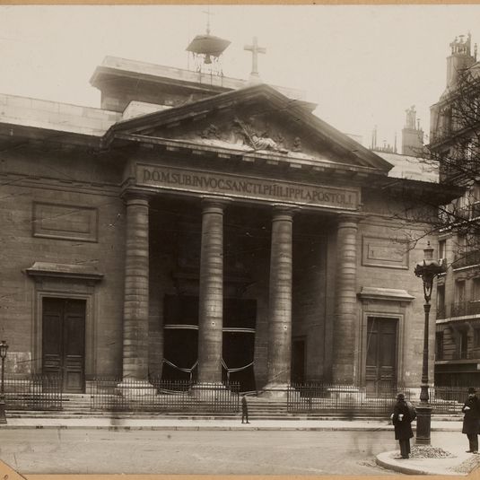 Façade sud, église Saint-Philippe-du-Roule, 154 rue du Faubourg-Saint-Honoré, 8ème arrondissement, Paris.