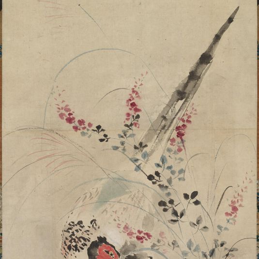 Pheasant and Grasses