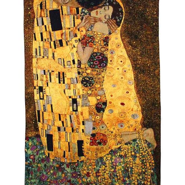 Gustav Klimt The Kiss - Wall Hanging 90cm x 138cm (70 rod) Signare Tapestry
