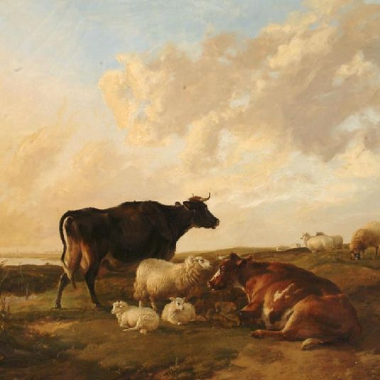 Audio description of Landscape with Cows and Sheep by Thomas Sidney Cooper