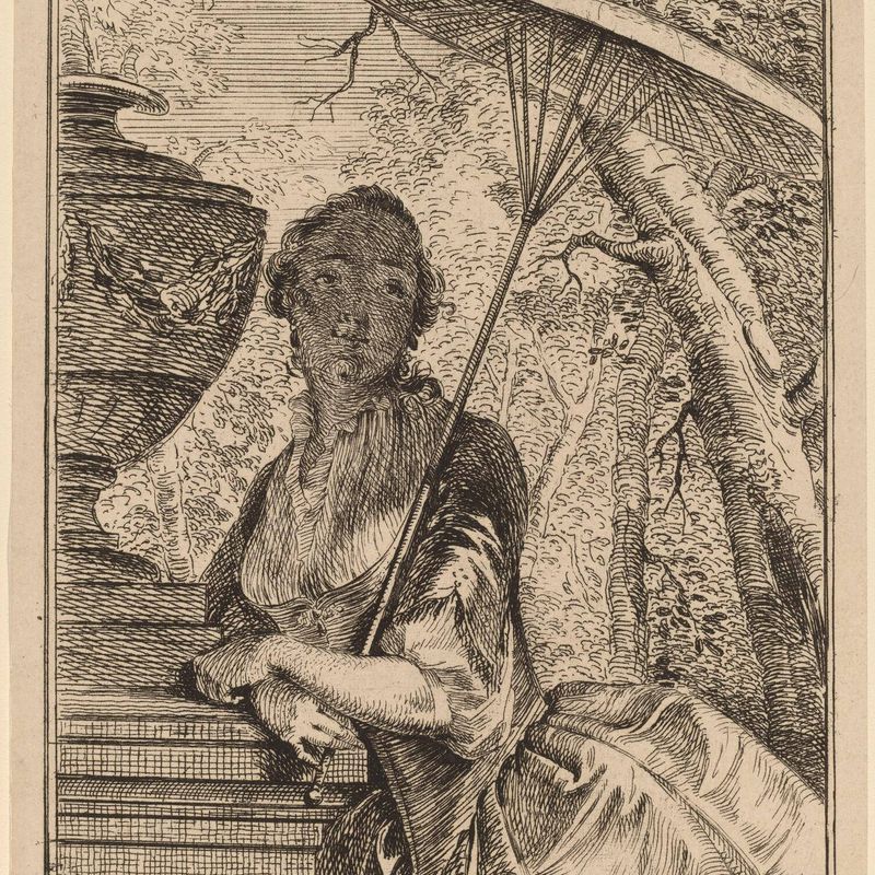 Young Woman Holding a Parasol