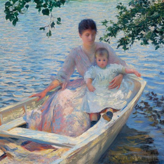 Mother and Child in a Boat