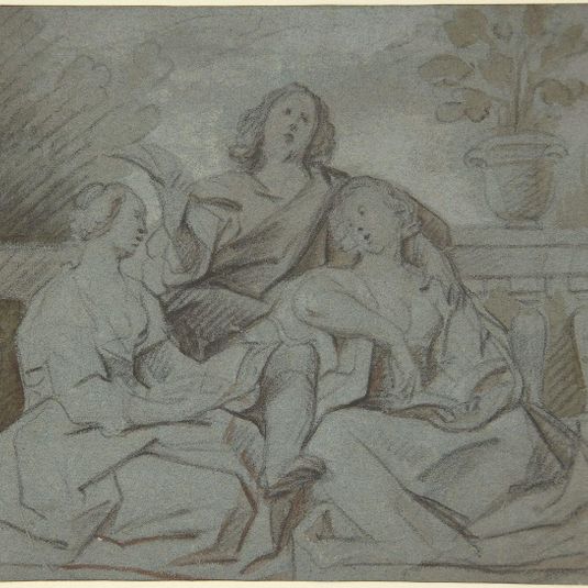 A Youth and Two Girls Singing