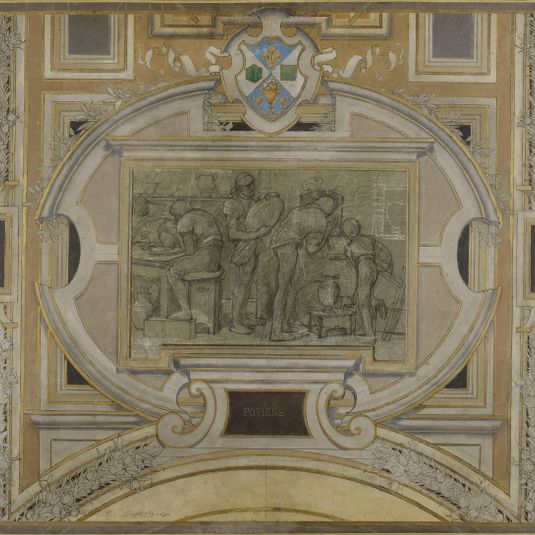 Esquisse pour la voute de la galerie des Métiers de l'Hôtel de Ville : Potiers