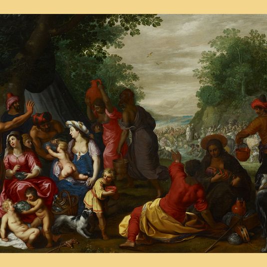Tissot: The Exodus from Egypt, Moses striking the rock,  around 1600-32
