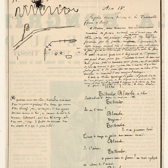[Le roi s'amuse] Reproduction exacte de la première page de l'acte IV du manuscrit original de Victor Hugo
