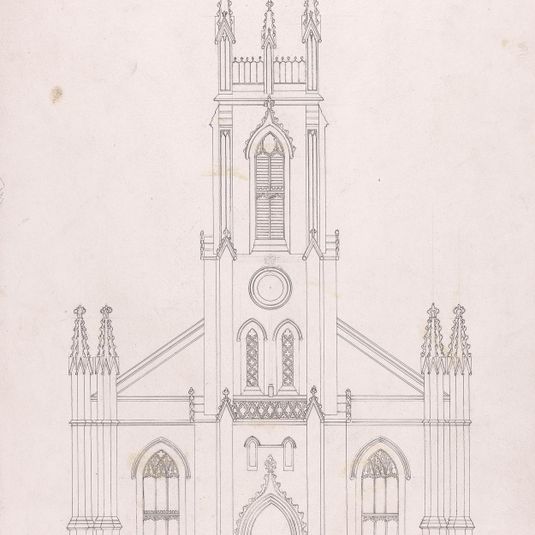 Design for a Gothic Church with Tower