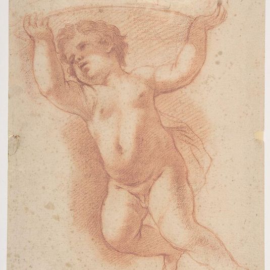 Flying Putto Supporting a Crown