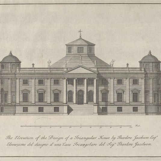 The Elevation of the Design of a Triangular House by Theodore Jacobsen Esqr.