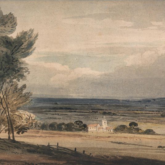 Unidentified Landscape: Trees with Church