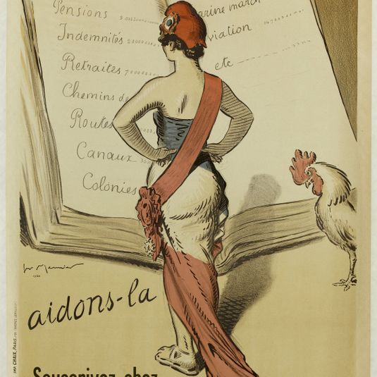 EMPRUNT NATIONAL/ 5% 1920/ aidons-la/ Souscrivez chez/ THE ROYAL BANK OF CANADA (FRANCE)/ 28, Rue du Quatre-Septembre- PARIS