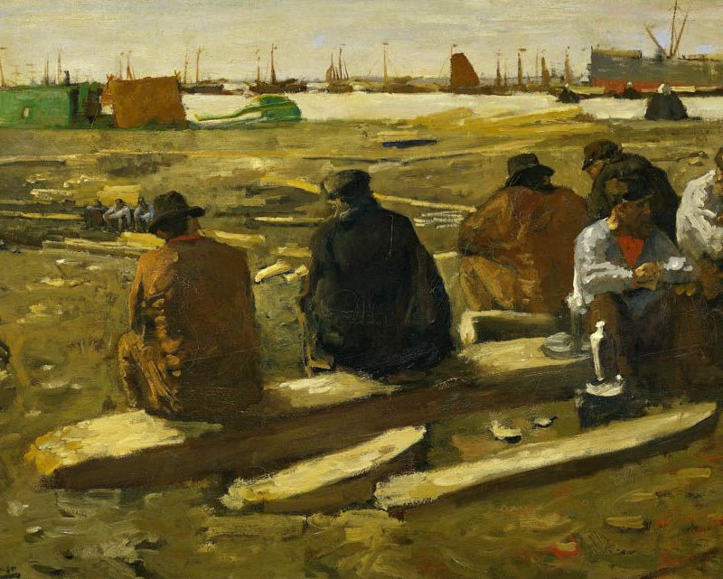 George Hendrik Breitner - Lunchtime at the Building Site on the Van Diemenstraat in Amsterdam Smartify Editions