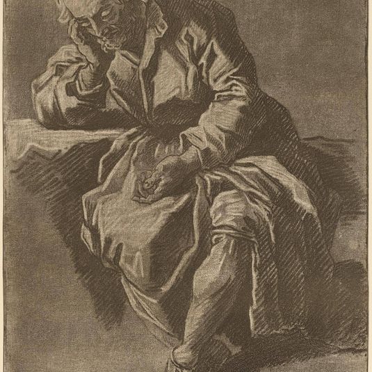 A Seated Elderly Man Asleep