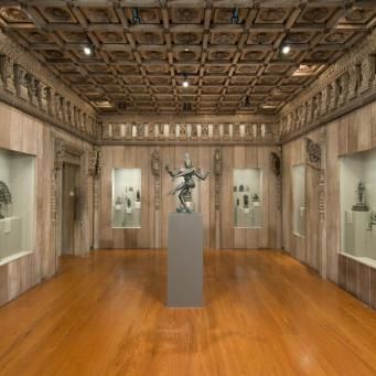 ASL: Coffered Ceiling and Sculptured Frieze from the Porch of a Hindu Temple and Columns from a Temple Cart