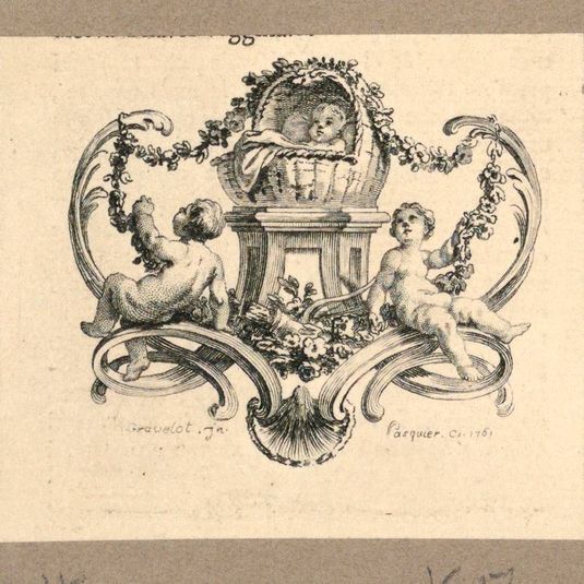 Cherubs Flanking Baby in Basket
