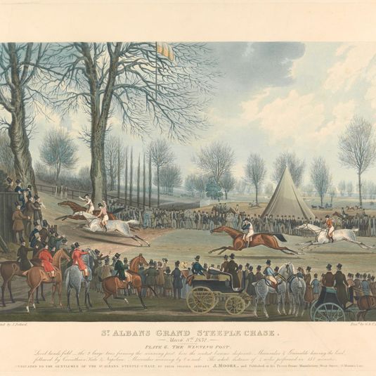 Steeple-chasing [set of six]: St. Albans Grand Steeple Chase. / 8 March 1832. Plate 6. The Winning Post...